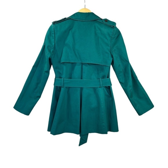 Hobbs London Belted Short Coat Green Womens Size 4 - Picture 3 of 8
